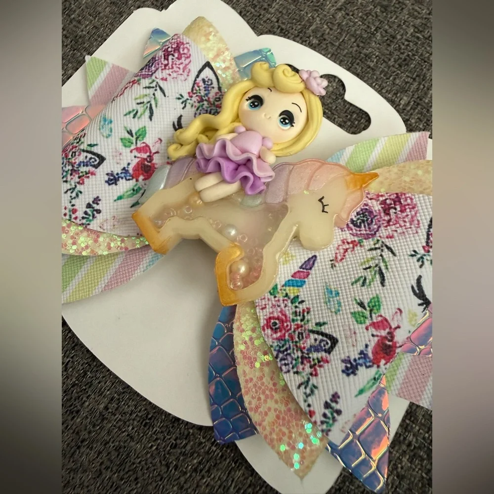 Hand Crafted Pastel Princess Doll Hair Bow